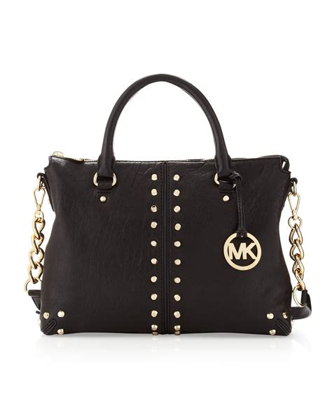 michael kors black tote australia|Michael Kors black studded handbag.